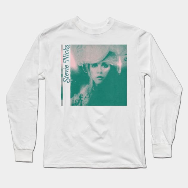 Stevie Nicks / Retro Aesthetic Style Duotone FanArt Long Sleeve T-Shirt by unknown_pleasures